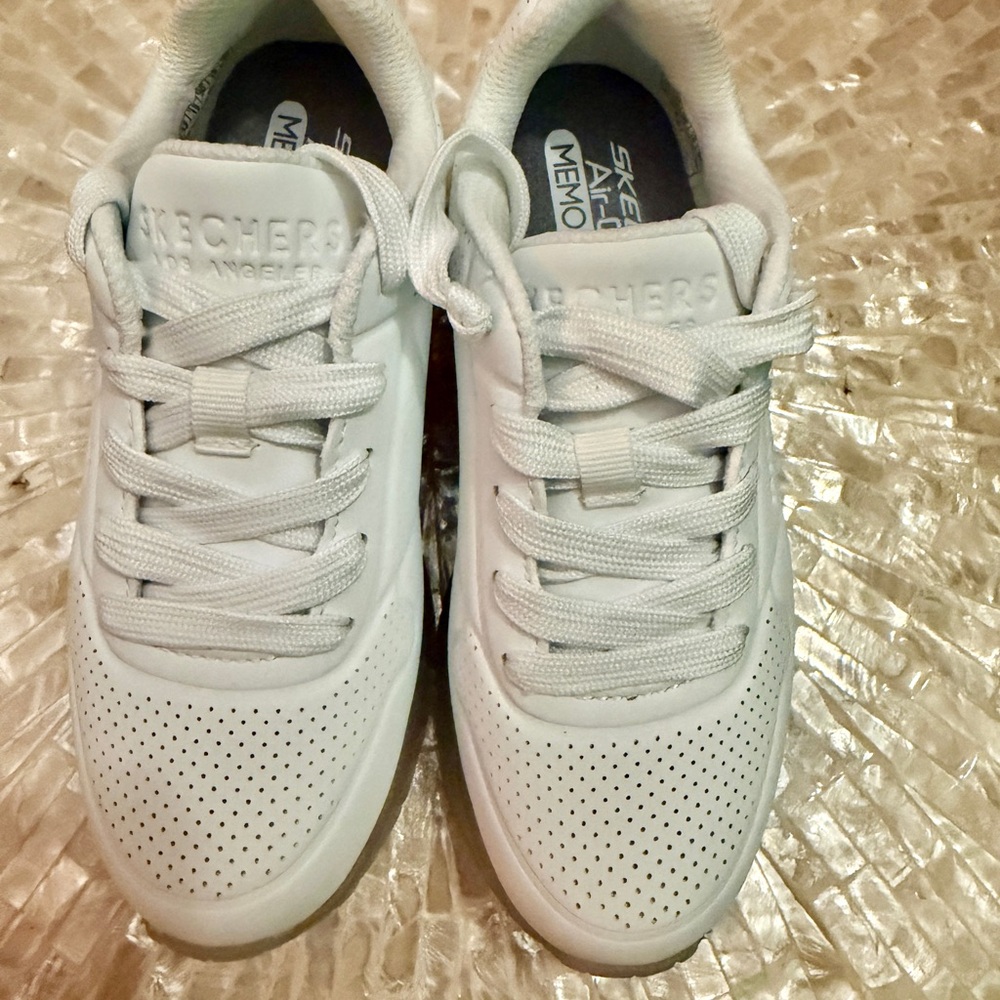 Skechers Kids White Perforated Sneakers